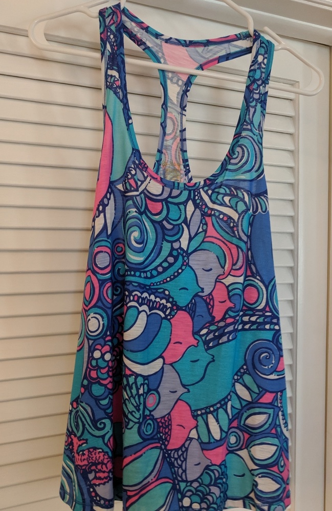 Lilly Pulitzer Racerback Cotton Tank Top Shirt M